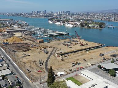 aerial view of construction site