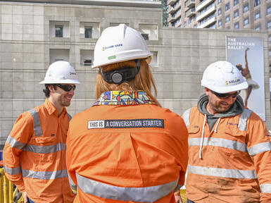 Woman and two men on site