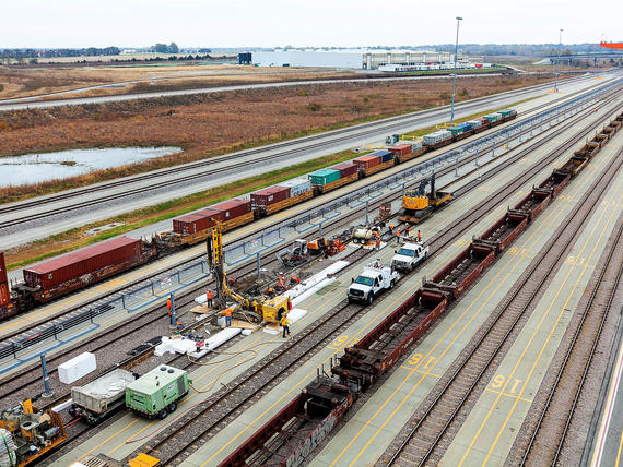 Logistics Park Intermodal Facility micropiles aerial