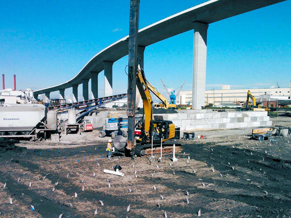 Keller installing wick drains for the Atlantic Wood Superfund site