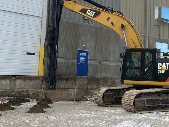 construction rig drilling earthquake drains