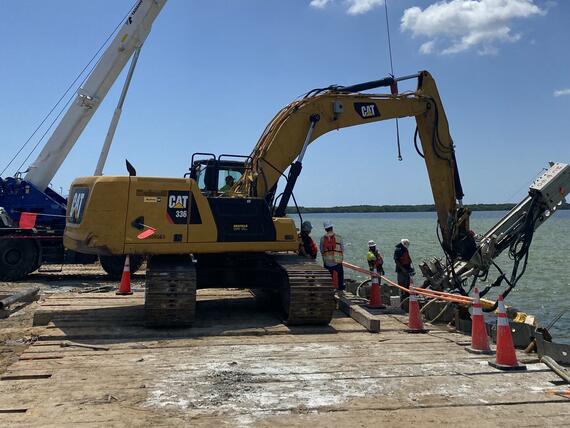 construction site on side of Tampa Bay