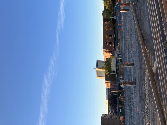 drill rig on college campus