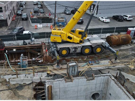 grouting set up at access shaft