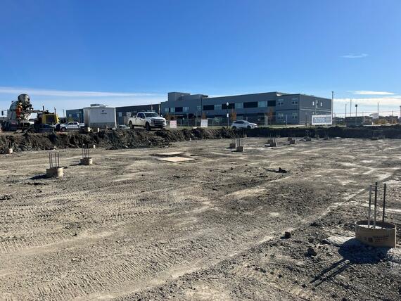 completed piles across a flat ground