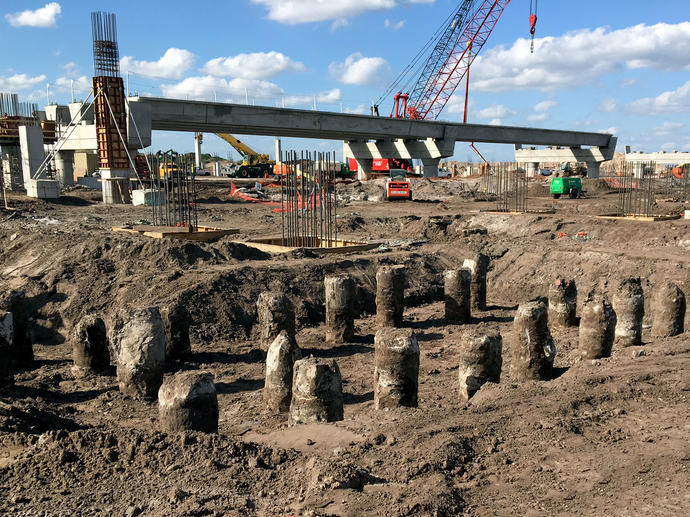 Orlando Airport Intermodal Facility displacement piles