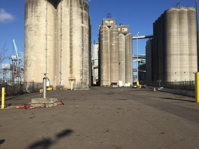 Grain silos at Great Western Malting