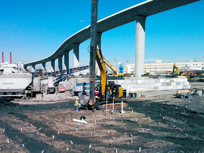 Keller installing wick drains for the Atlantic Wood Superfund site