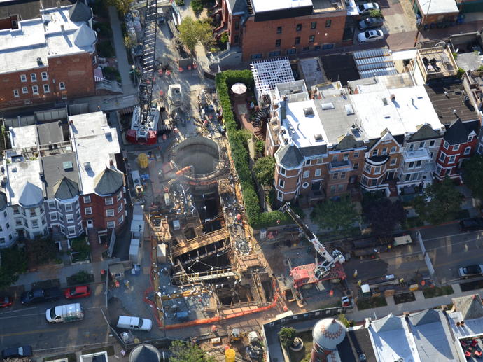 Aerial of ground freezing for the First Street Tunnel