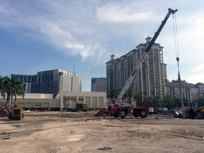 Vibro compaction on site at Palm Beach County Convention Center