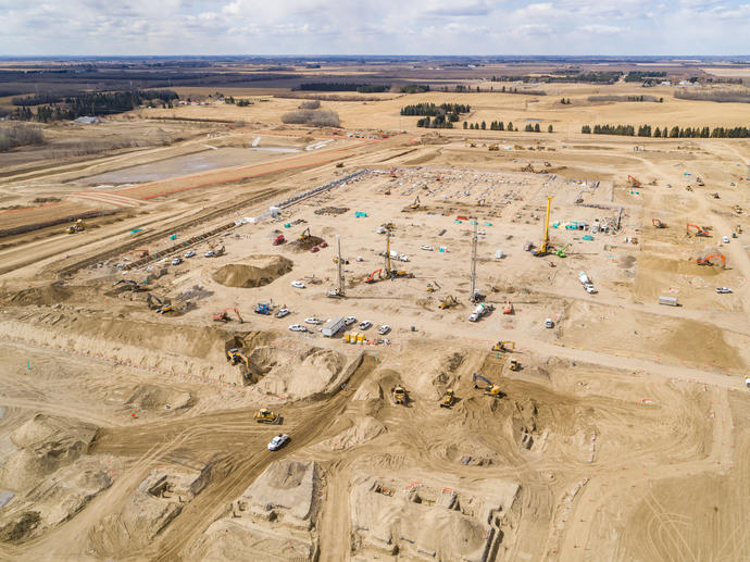 job site aerial view