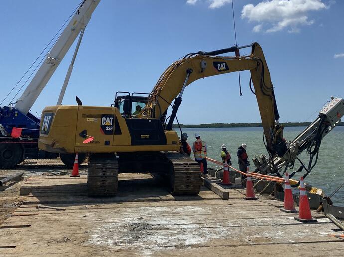 construction site on side of Tampa Bay