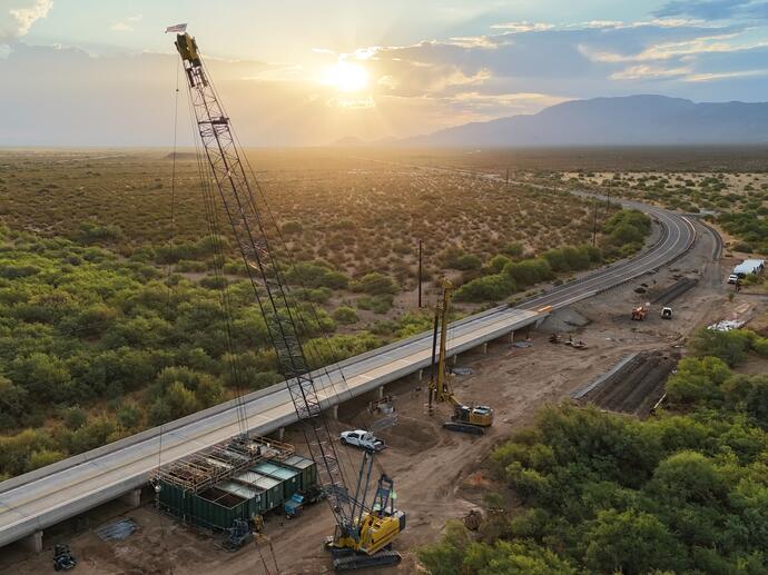 construction on a bridge
