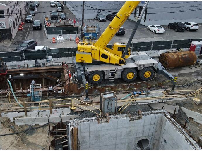 grouting set up at access shaft