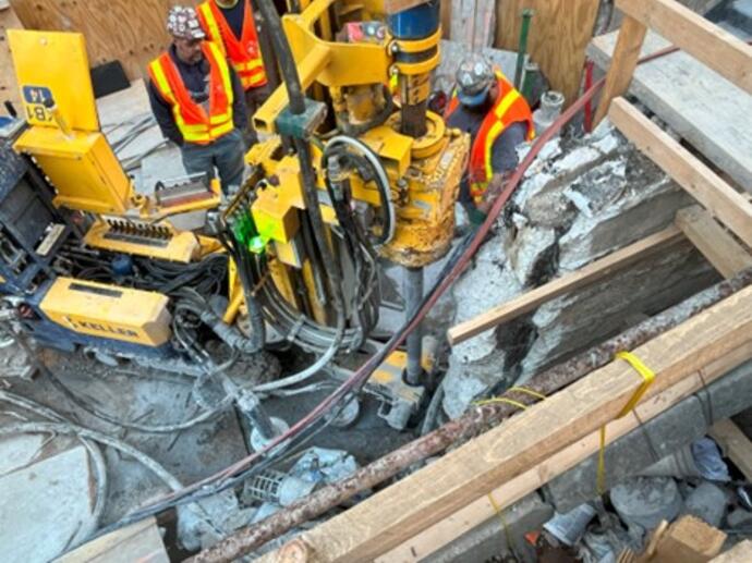 jet grouting performed in tight job site