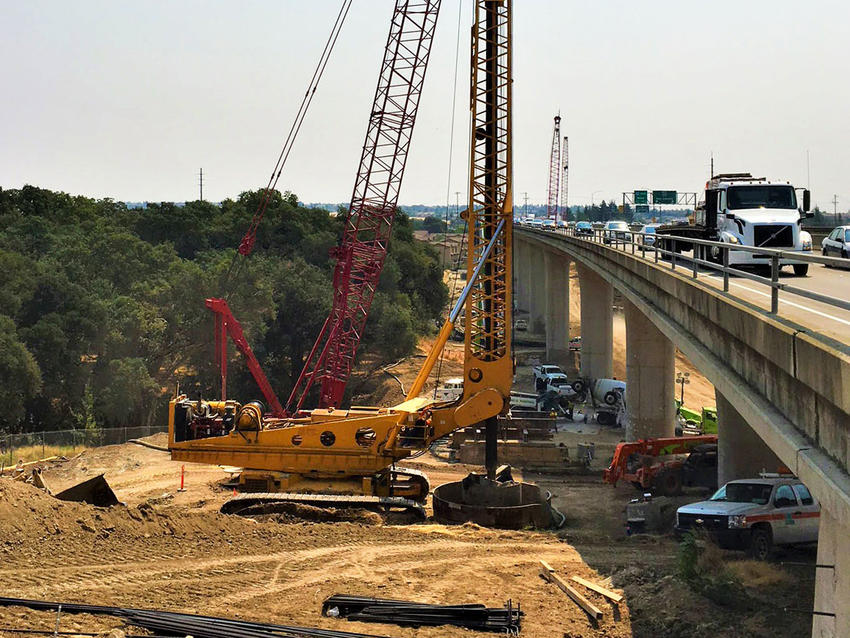 East Roseville Viaduct Widening drilled shafts