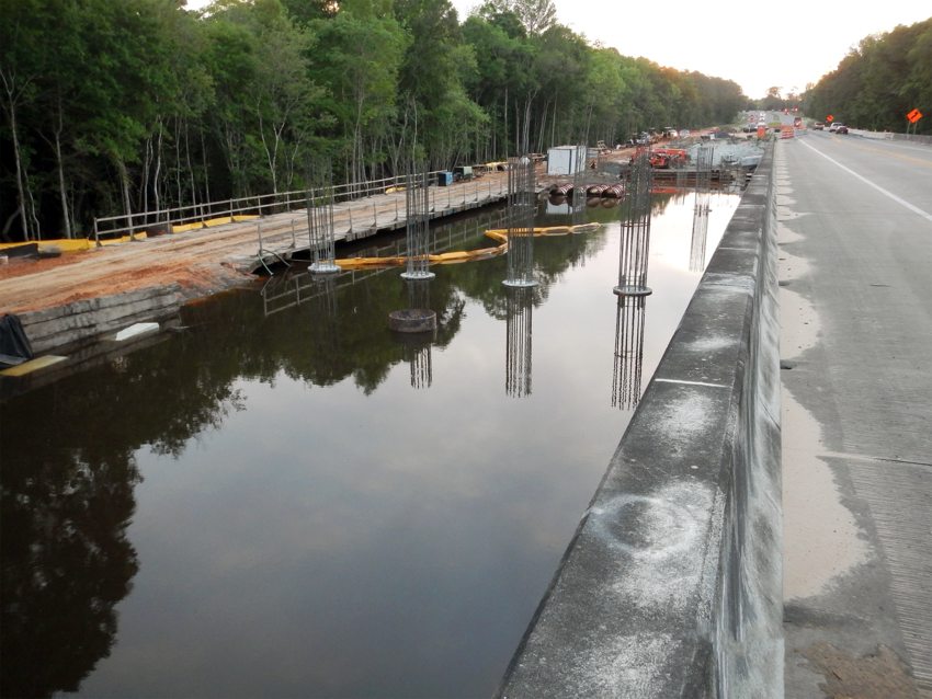 Drilled shafts installed for the US 90 bridge enhancement.