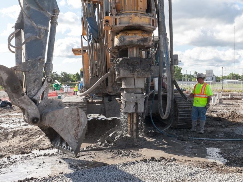 Auger cast pile installation