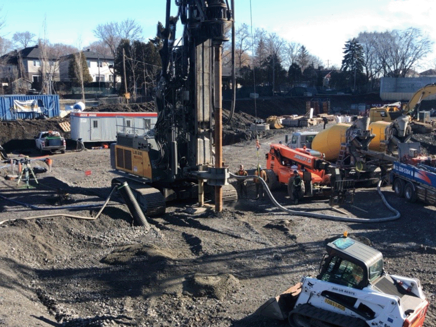 construction site with drill rig