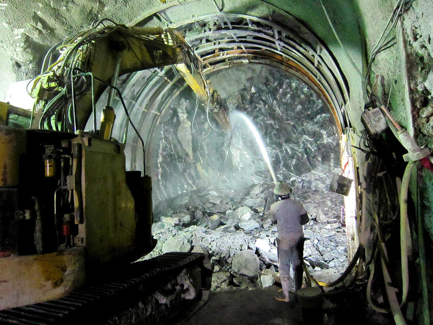 man working in a tunnel
