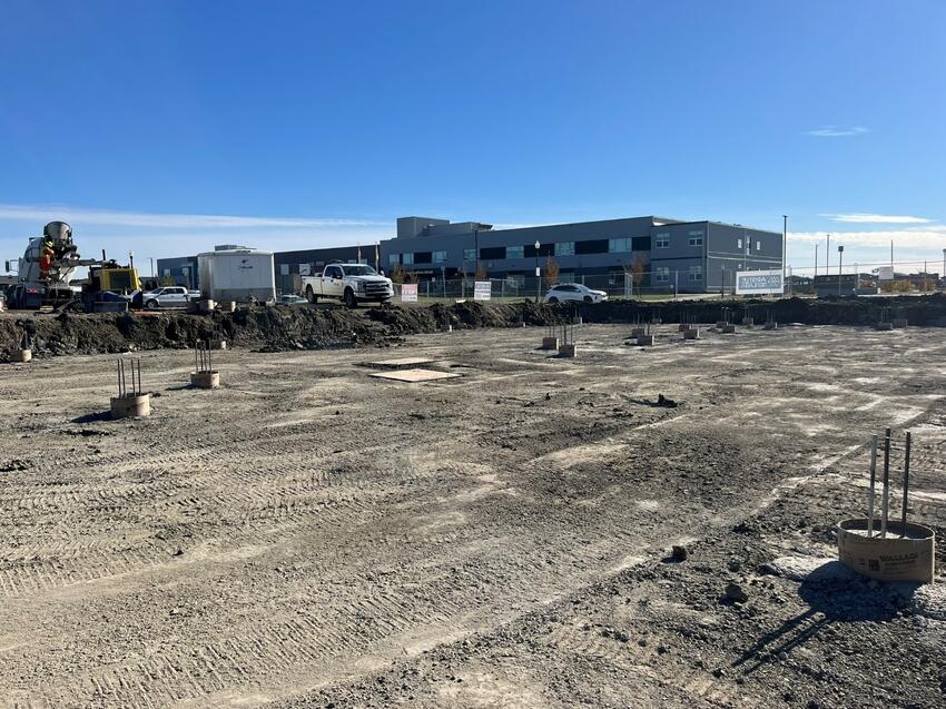 completed piles across a flat ground