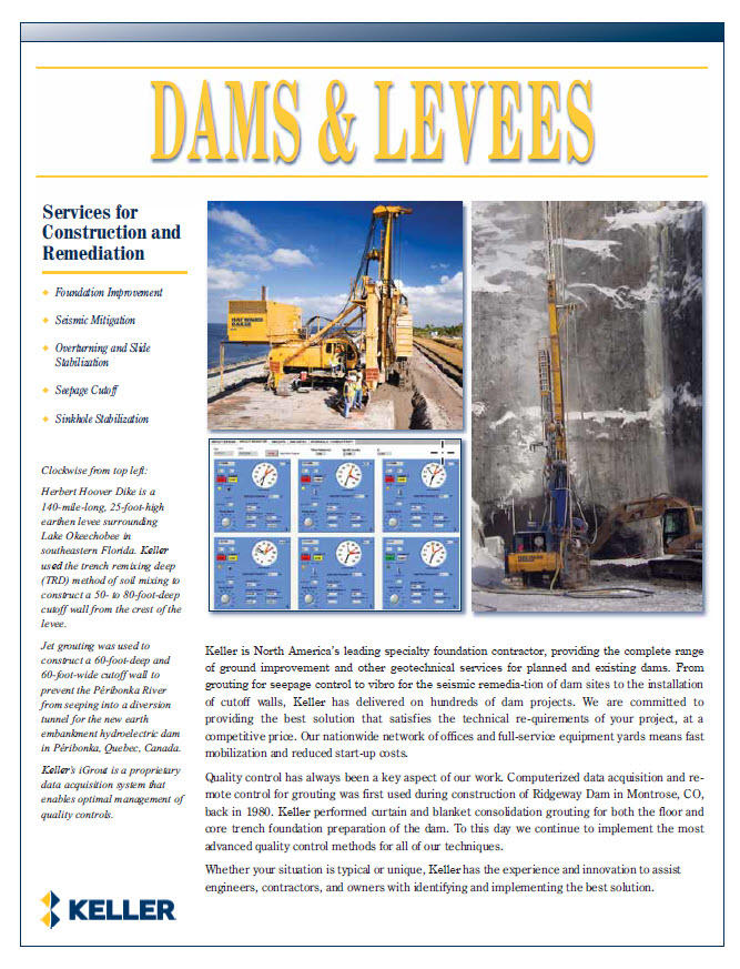 Keller Dams and Levees Brochure front page