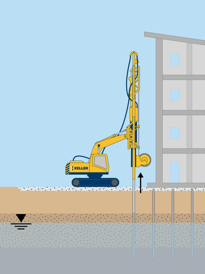 Earthquake drains technique illustration